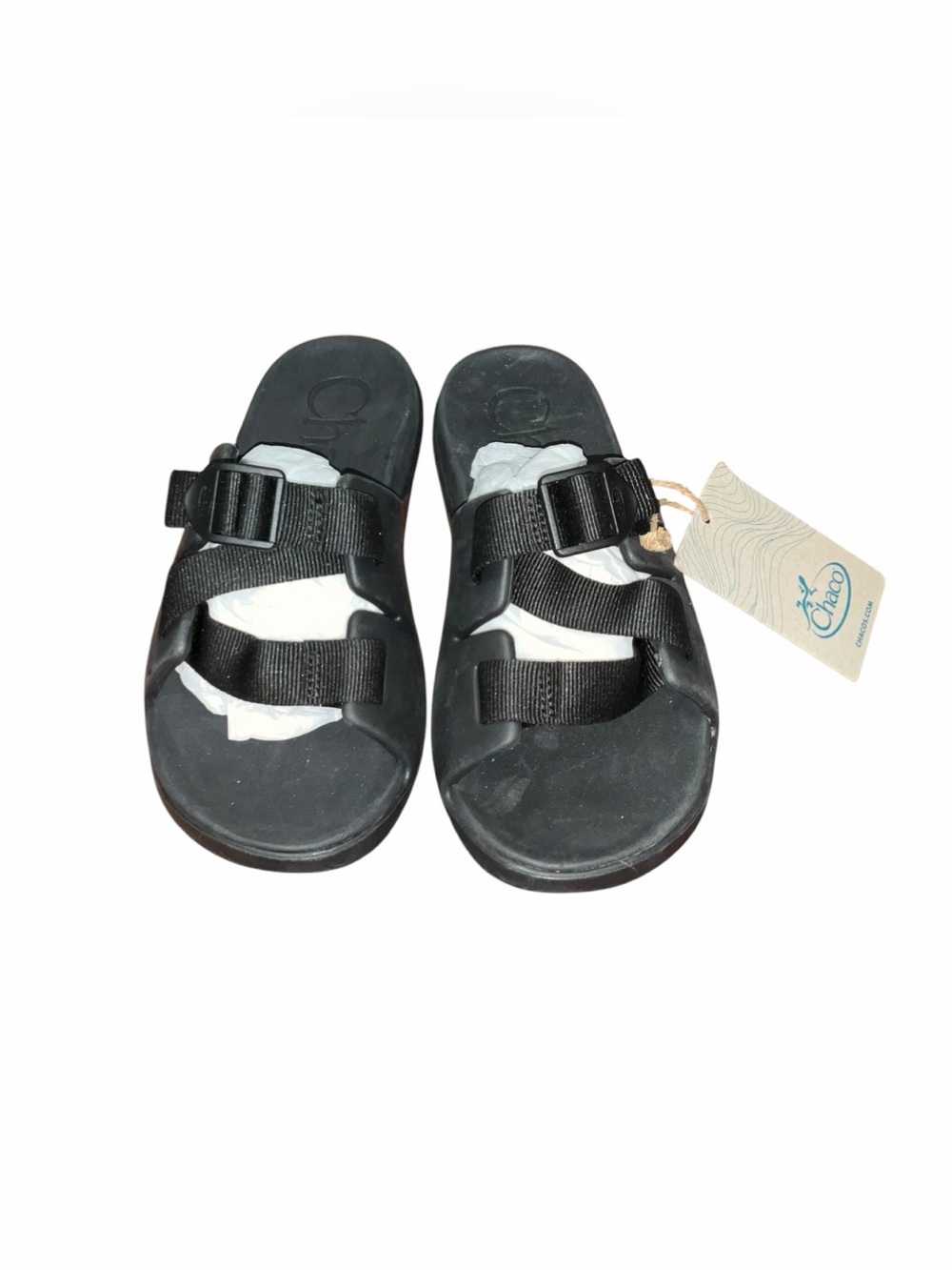 Chaco Kids Chillos Slides Black Adjustable Strap Sandals Size 4 NWT